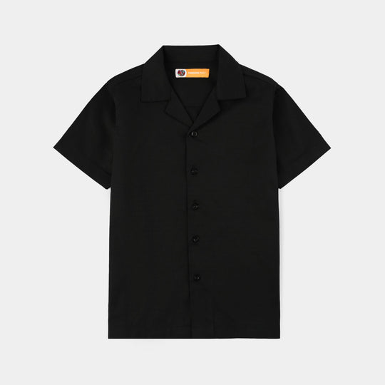 Boys Yarn Dyed Woven Suit - Black