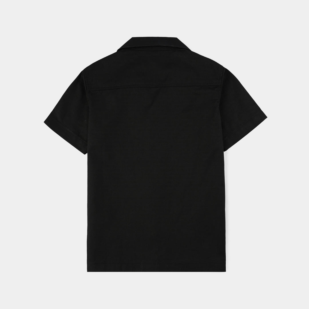 Boys Yarn Dyed Woven Suit - Black
