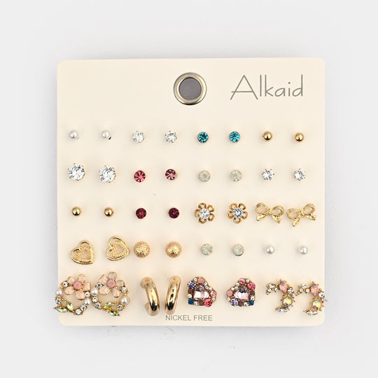 Assorted Earrings Studs / Tops Set (20 Pairs)