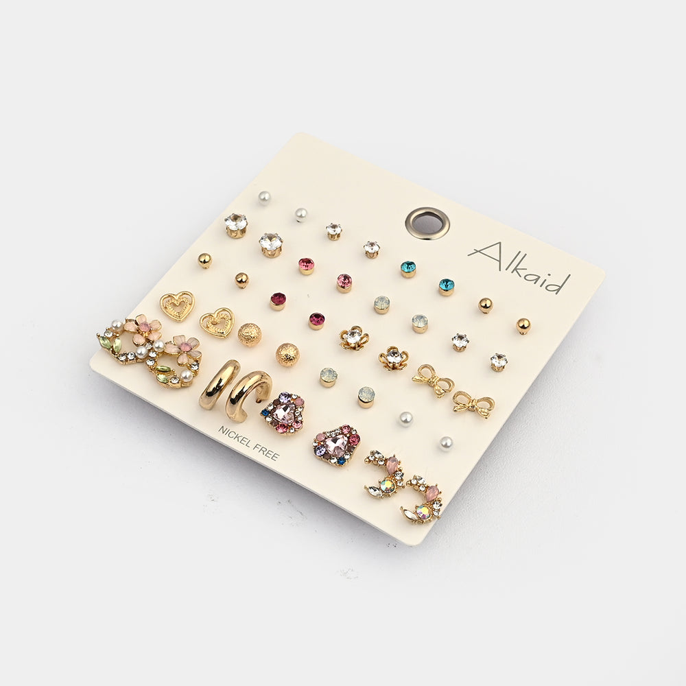 Assorted Earrings Studs / Tops Set (20 Pairs)