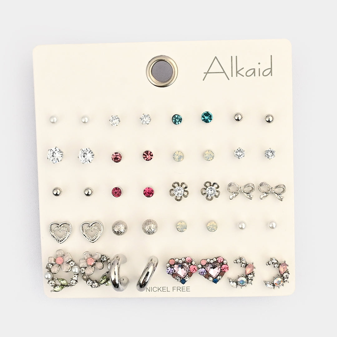 Assorted Earrings Studs / Tops Set (20 Pairs)