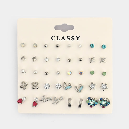 Assorted Earrings Studs / Tops Set (20 Pairs)