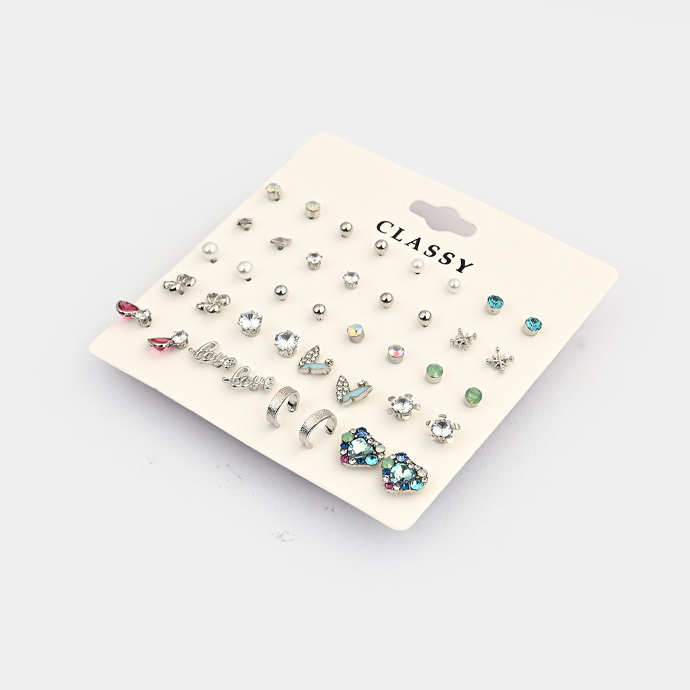 Assorted Earrings Studs / Tops Set (20 Pairs)