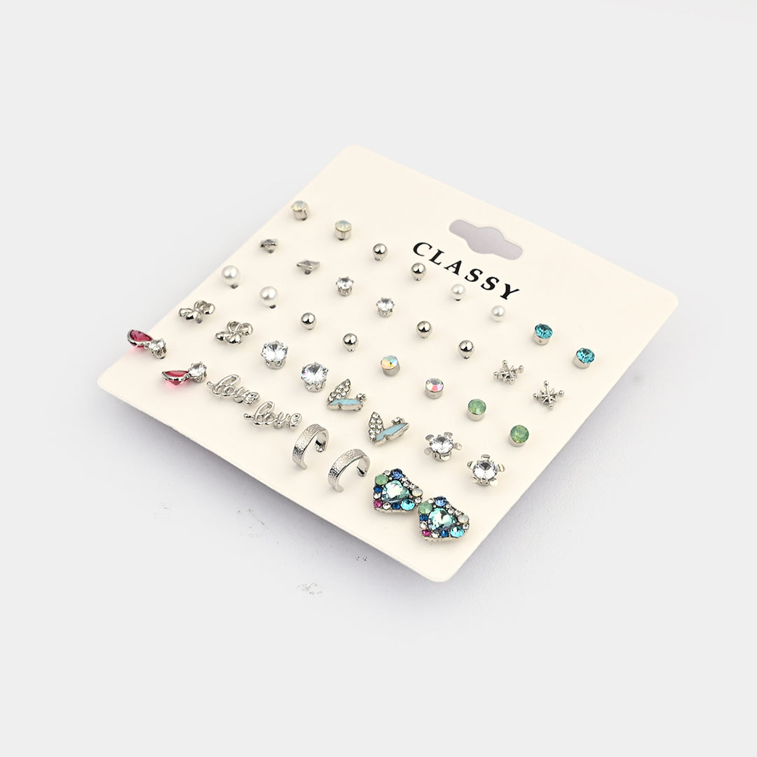 Assorted Earrings Studs / Tops Set (20 Pairs)