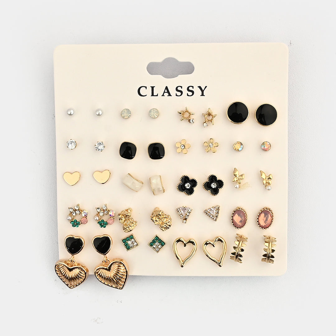 Assorted Earrings Studs / Tops Set (20 Pairs)