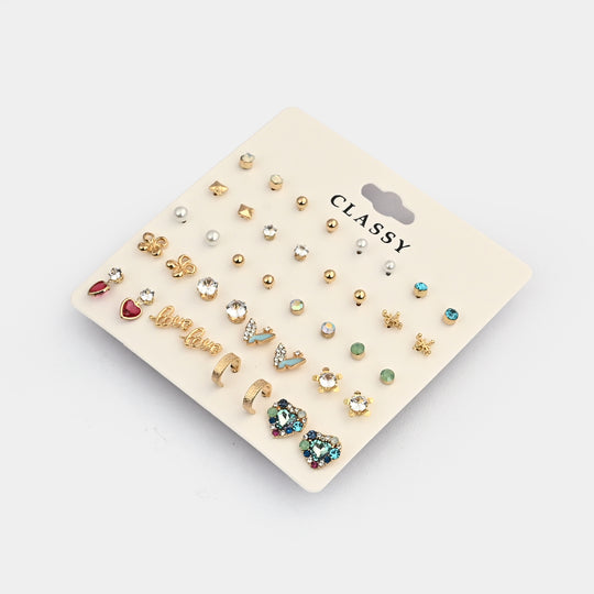 Assorted Earrings Studs / Tops Set (20 Pairs)
