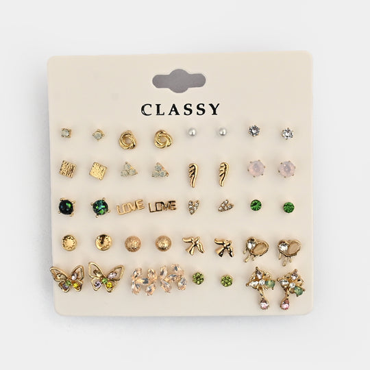 Assorted Earrings Studs / Tops Set (20 Pairs)