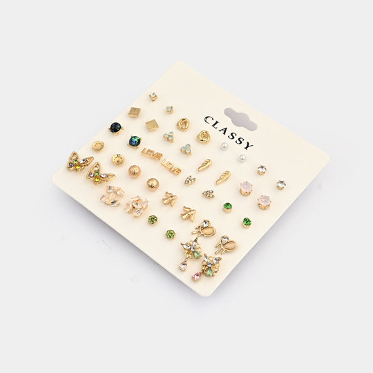Assorted Earrings Studs / Tops Set (20 Pairs)