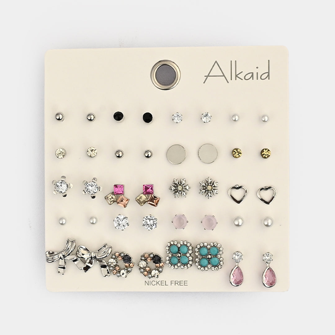 Assorted Earrings Studs / Tops Set (20 Pairs)