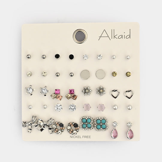 Assorted Earrings Studs / Tops Set (20 Pairs)