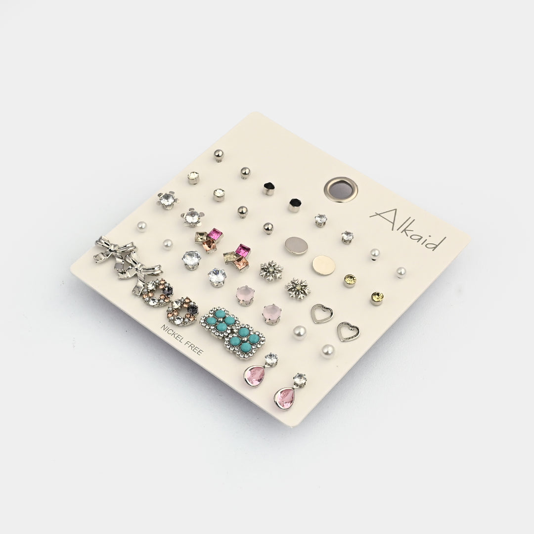 Assorted Earrings Studs / Tops Set (20 Pairs)