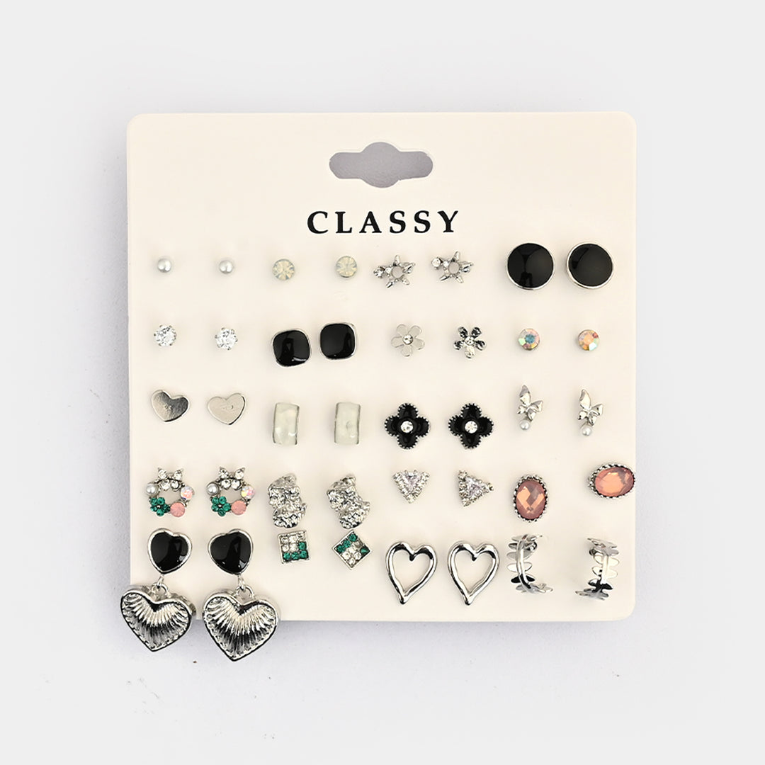 Assorted Earrings Studs / Tops Set (20 Pairs)