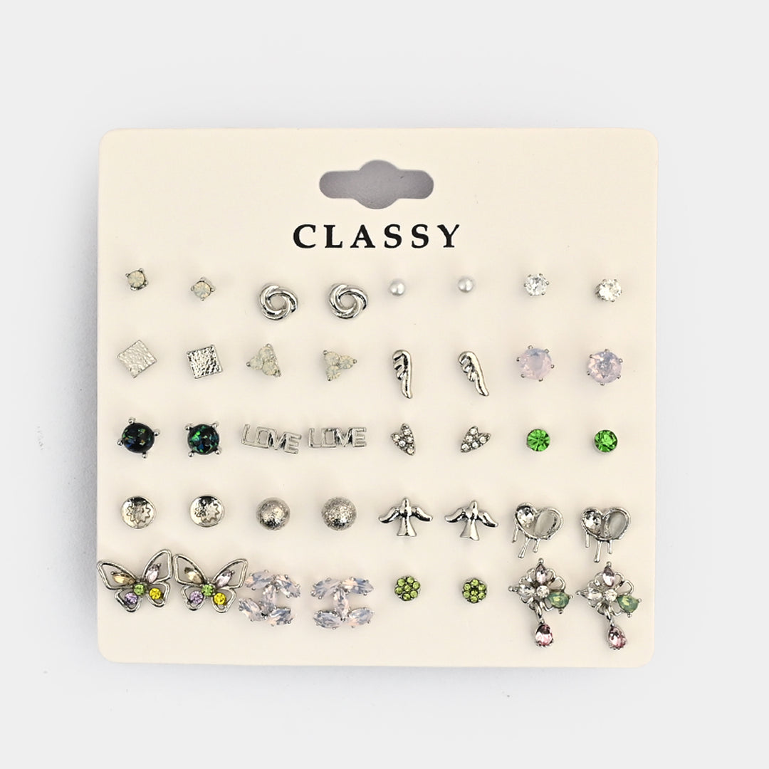 Assorted Earrings Studs / Tops Set (20 Pairs)