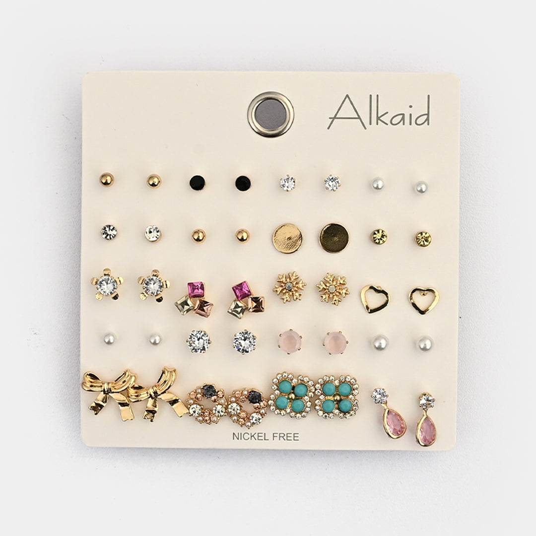 Assorted Earrings Studs / Tops Set (20 Pairs)