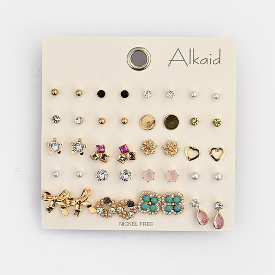 Assorted Earrings Studs / Tops Set (20 Pairs)