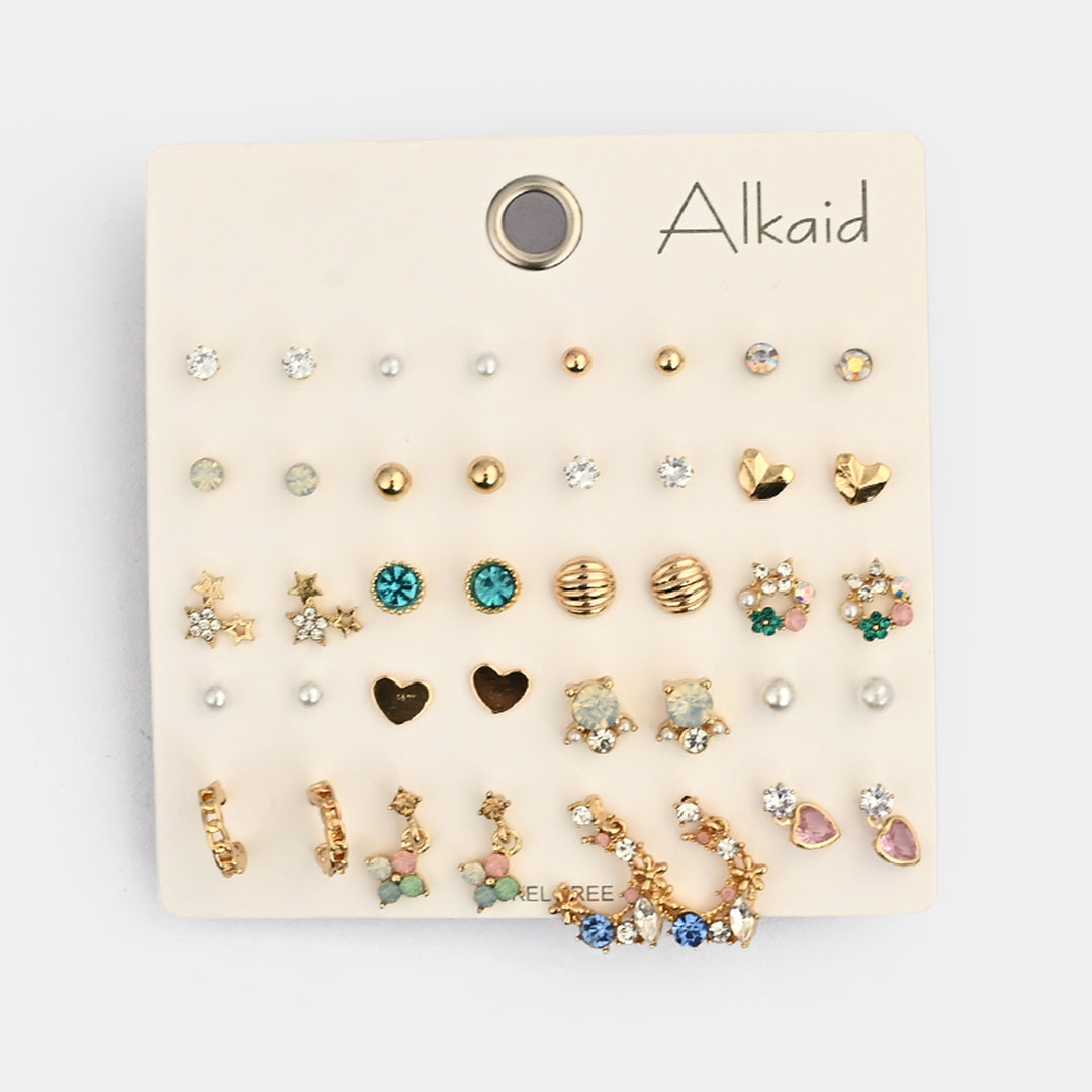 Assorted Earrings Studs / Tops Set (20 Pairs)