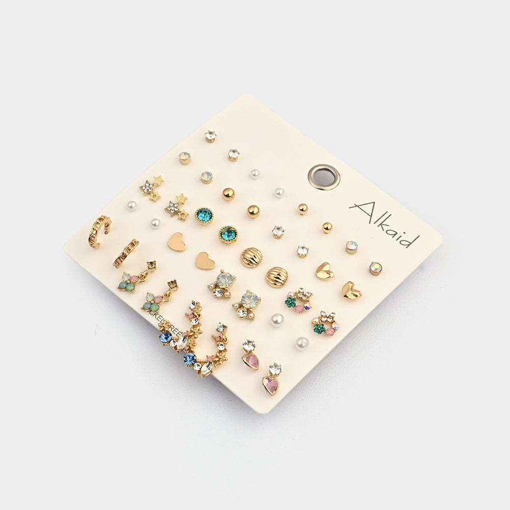 Assorted Earrings Studs / Tops Set (20 Pairs)
