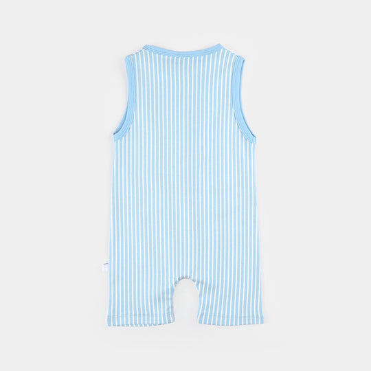 Infant Boys Cotton Interlock Romper (Happy Days) - Blue