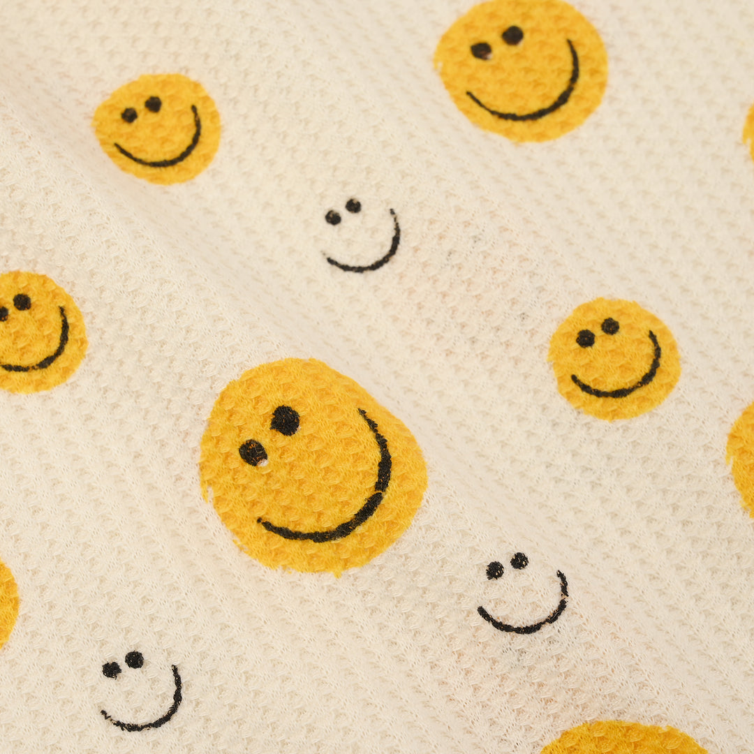 Infant Boys Thermal T-Shirt Smiley Face-WHITE