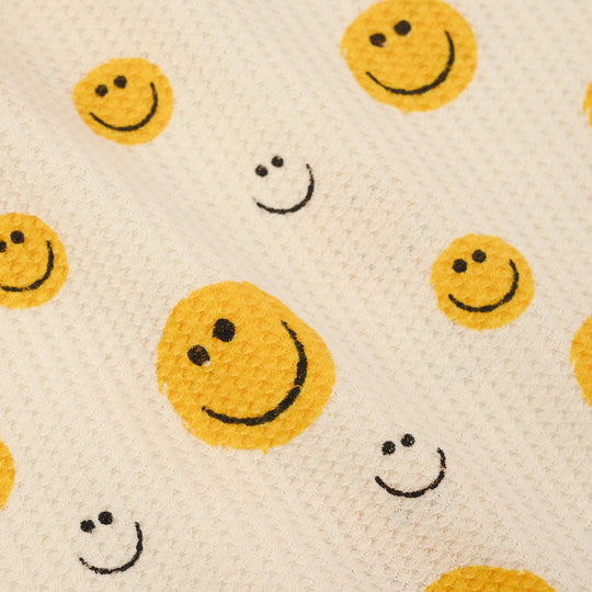 Infant Boys Thermal T-Shirt Smiley Face-WHITE