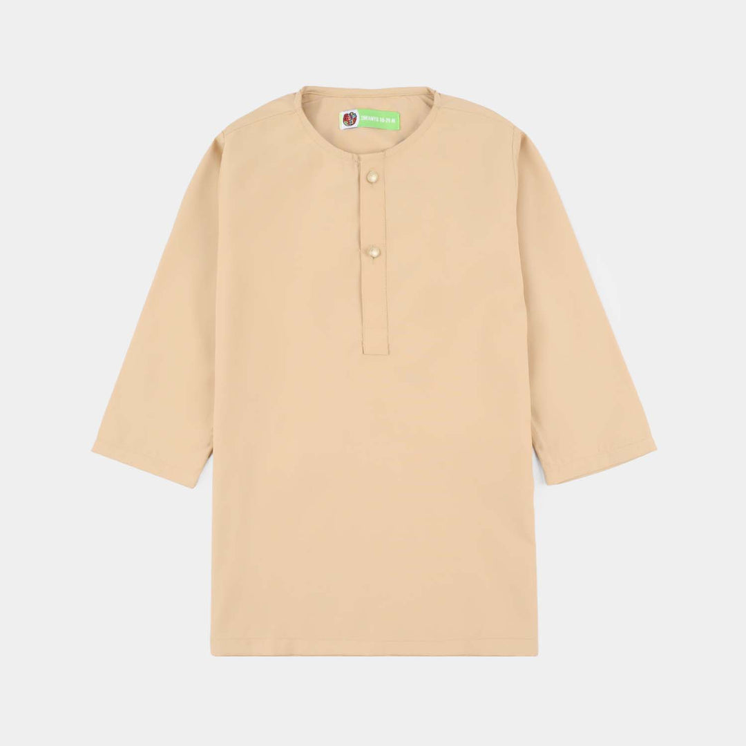 Infant Boys Poly Viscose Kurta Pajama - Beige