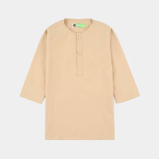 Infant Boys Poly Viscose Kurta Pajama - Beige