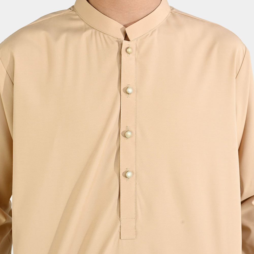Boys Poly Viscose Kurta Pajama - Beige