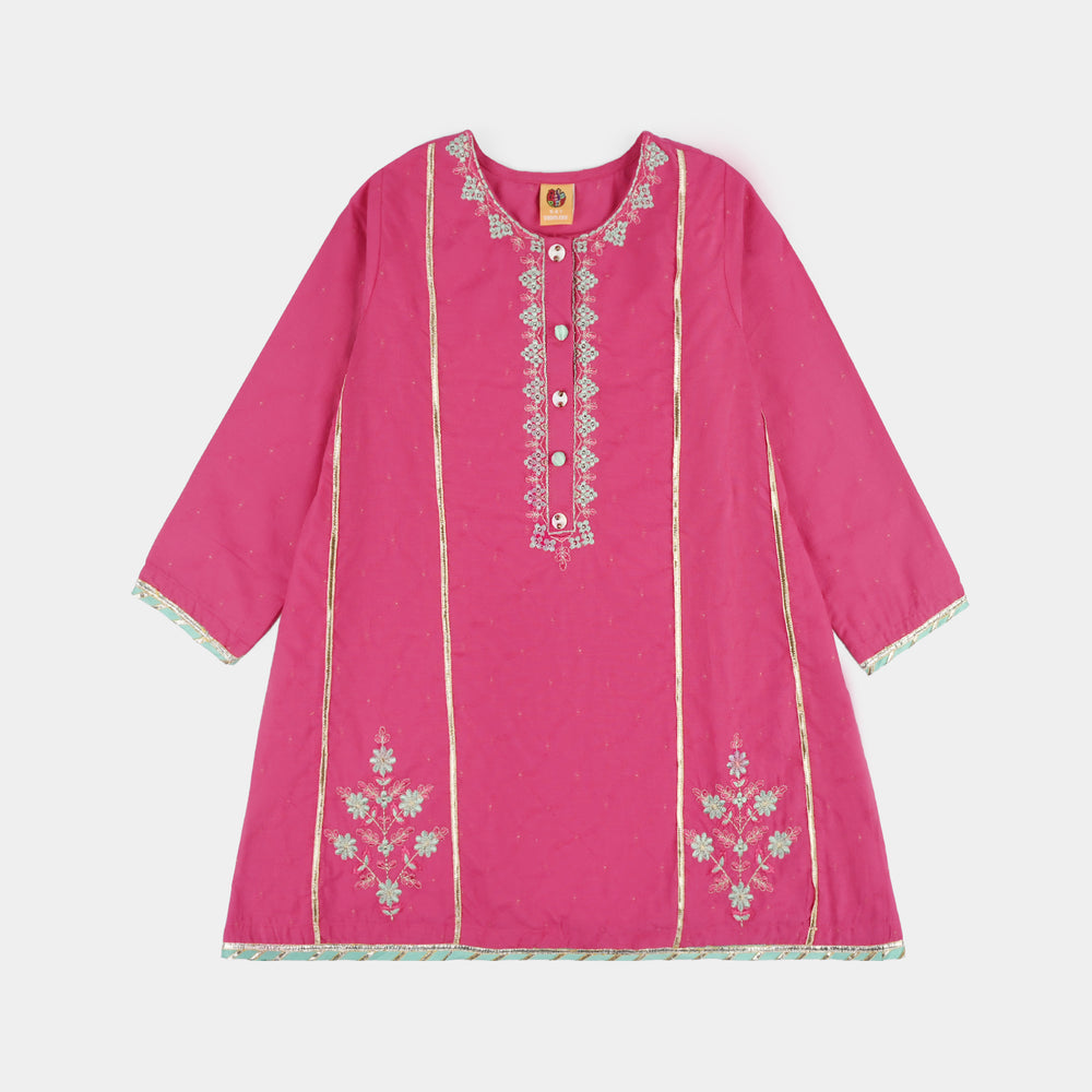 Teens Girls Jacquard 3Pcs Dil Naz - Shocking Pink