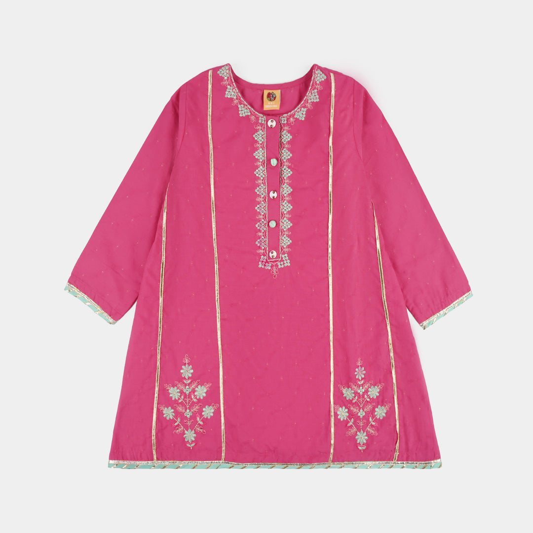 Teens Girls Jacquard 3Pcs Dil Naz - Shocking Pink