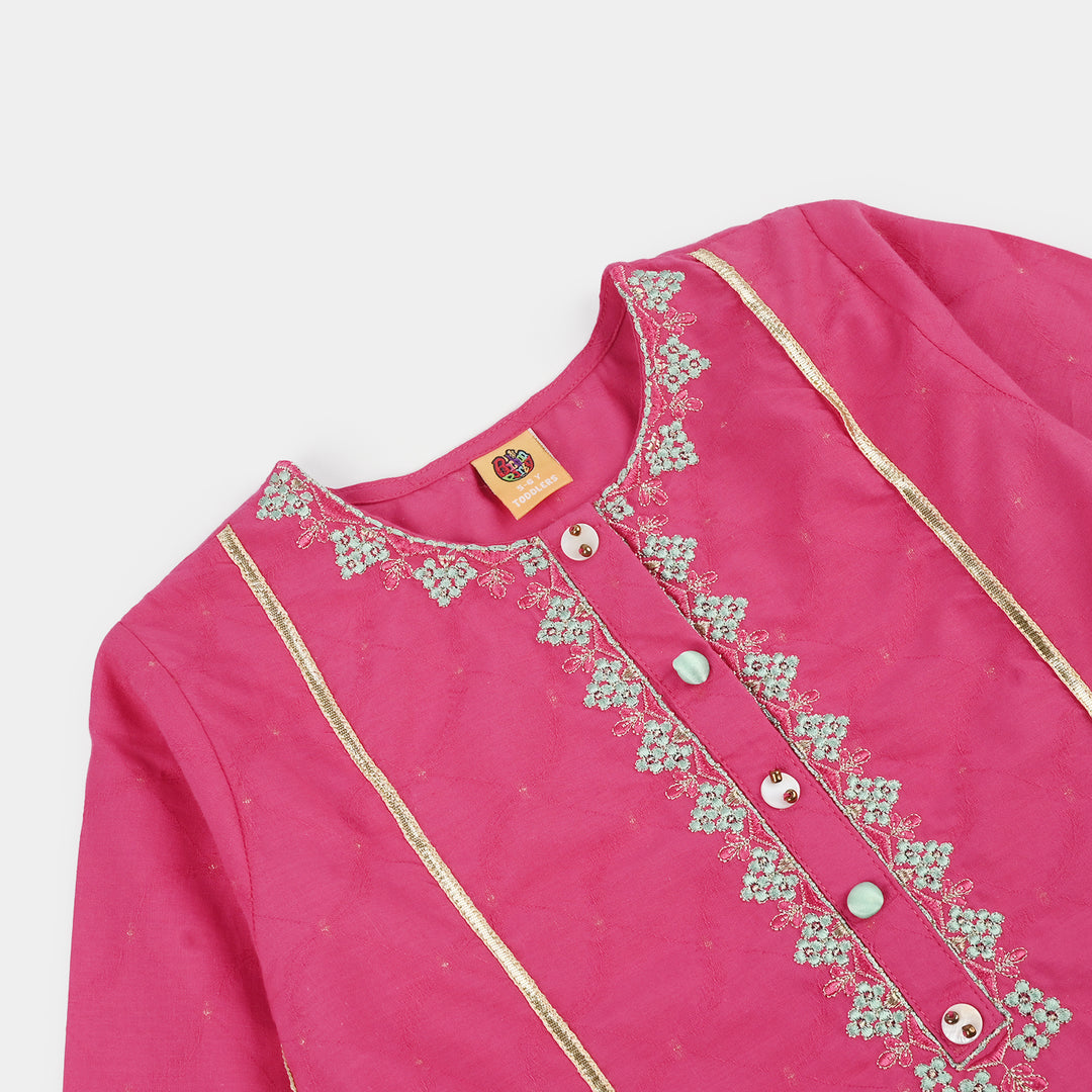 Teens Girls Jacquard 3Pcs Dil Naz - Shocking Pink