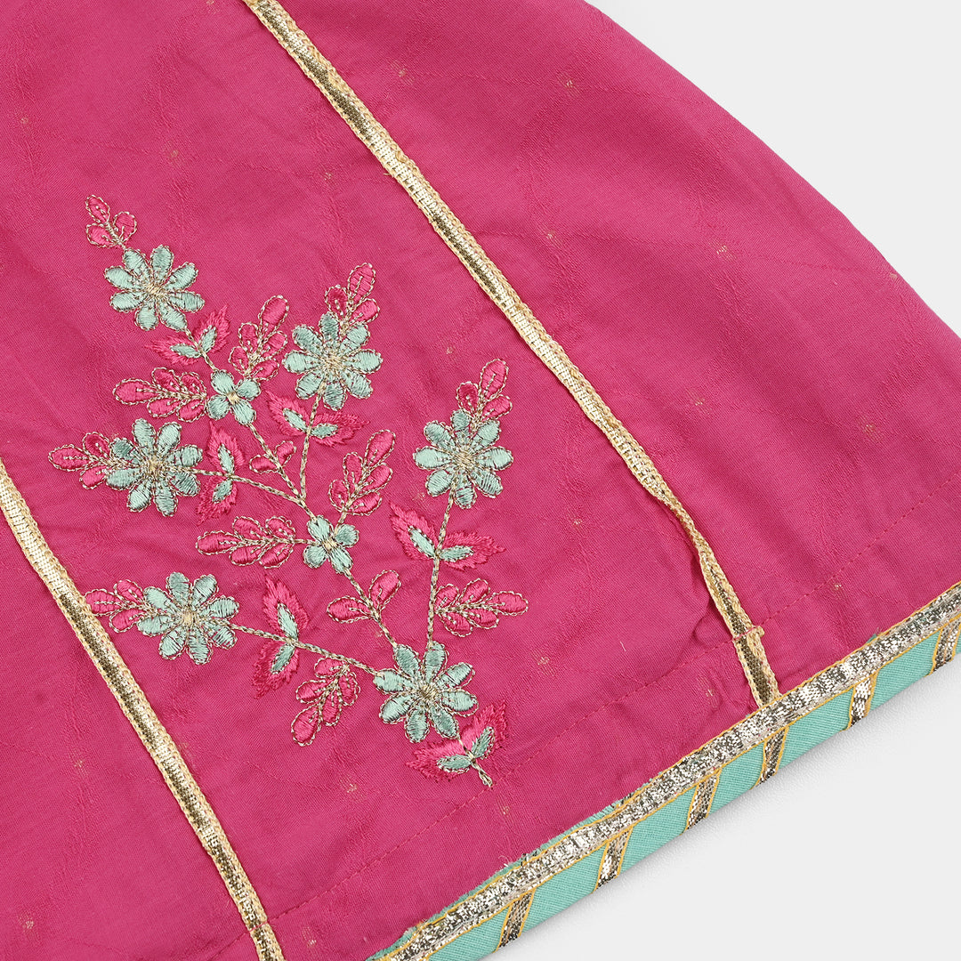 Teens Girls Jacquard 3Pcs Dil Naz - Shocking Pink