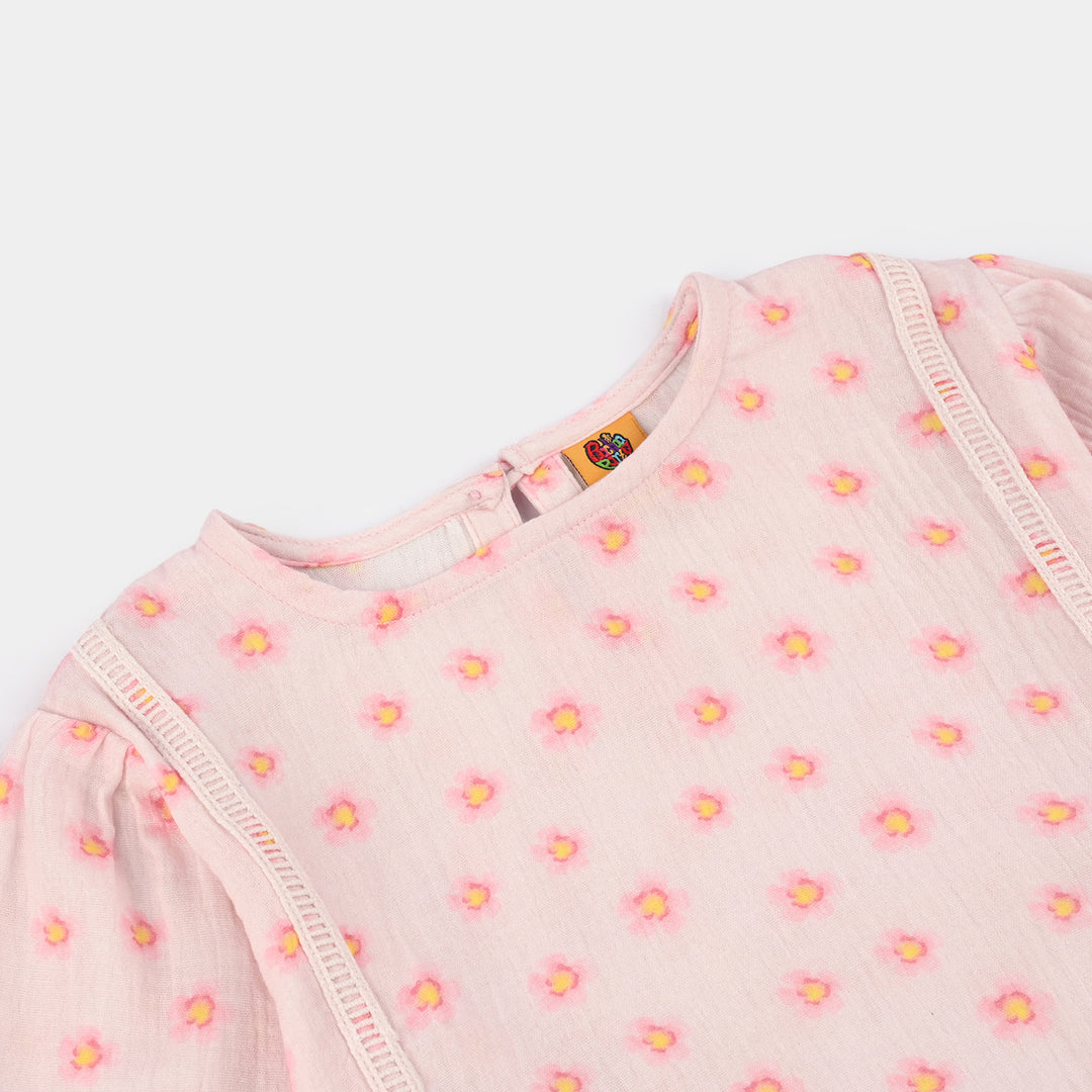 Girls Gauze Co-Ord Set (Orchid) - Baby Pink