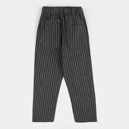 Boys Cotton Pants (Stripe) - Grey
