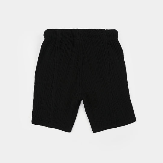 Boys Gauze Shorts (Power Move) - Black
