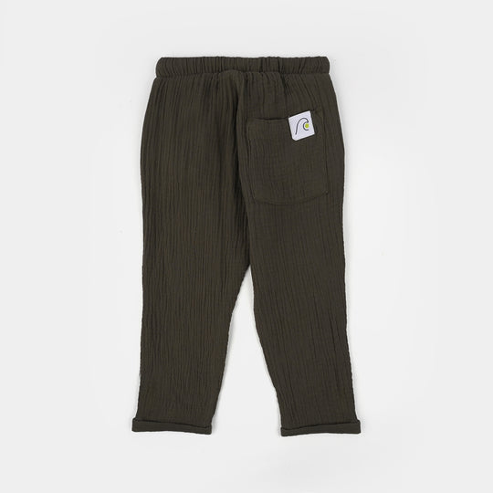 Infant Boys Gauze Pants (SUNSET) - Olive