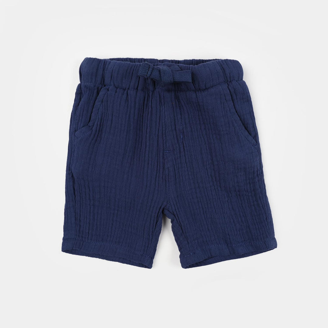 Infant Boys Gauze Short Palm Tree -Blue