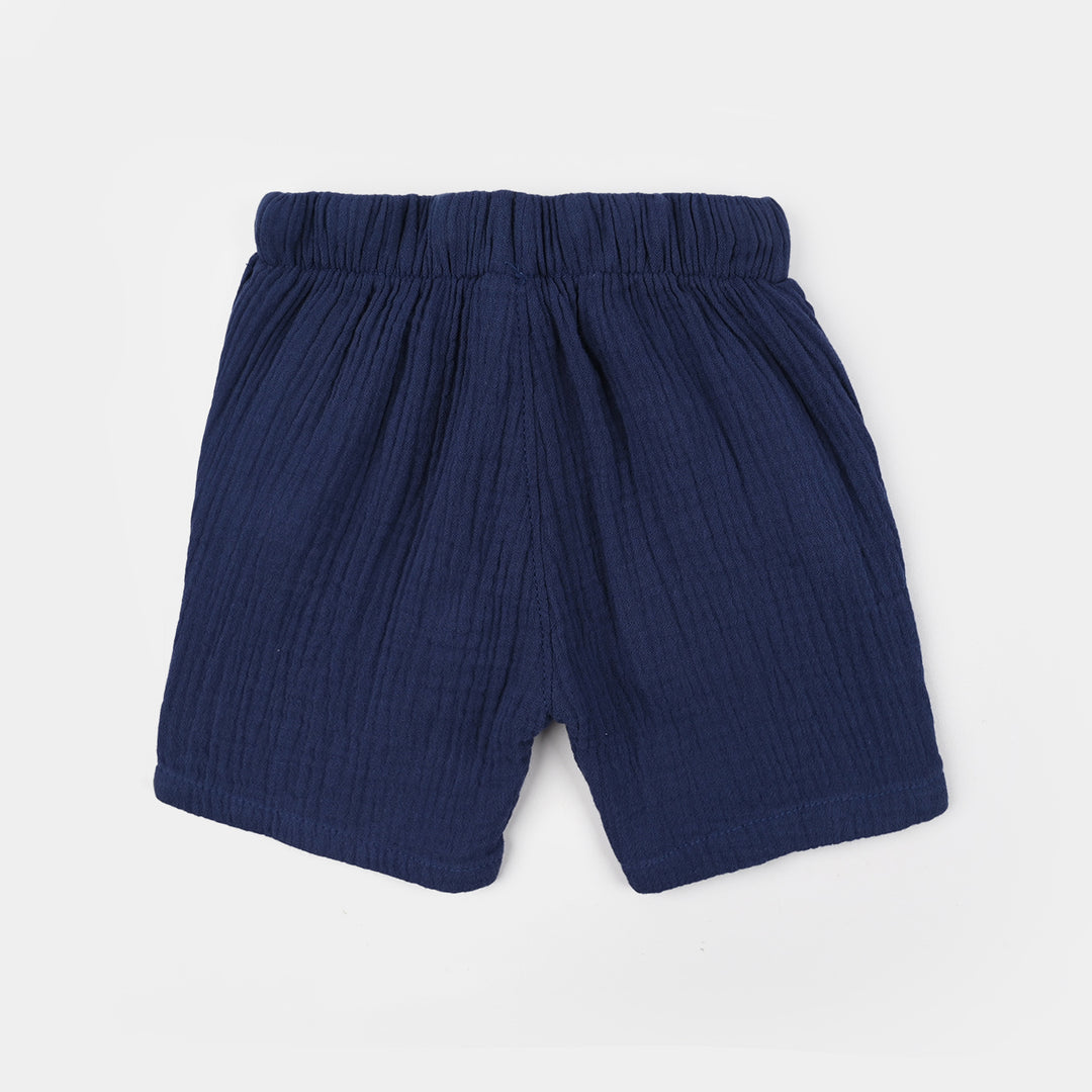 Infant Boys Gauze Short Palm Tree -Blue