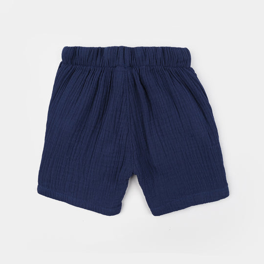 Infant Boys Gauze Short Palm Tree -Blue