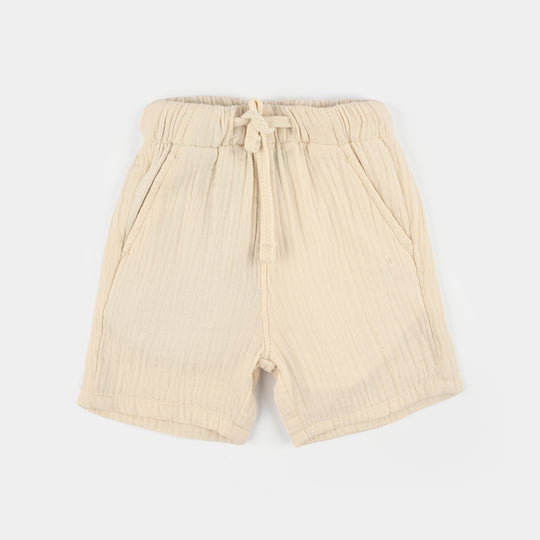 Infant Boys Gauze Shorts - Off White