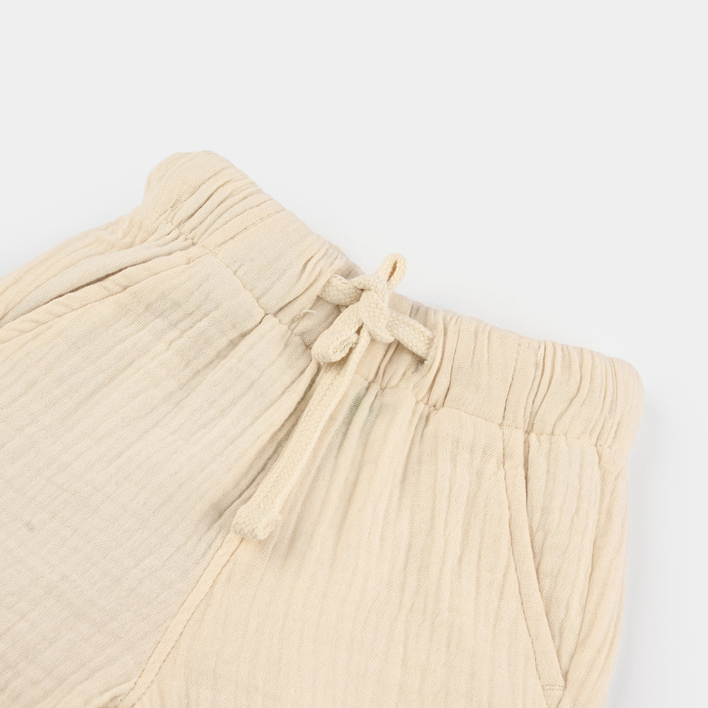 Infant Boys COTTON SHORT FOLDED HEM-Cream
