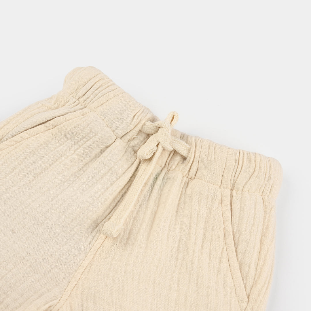 Infant Boys Gauze Shorts - Off White