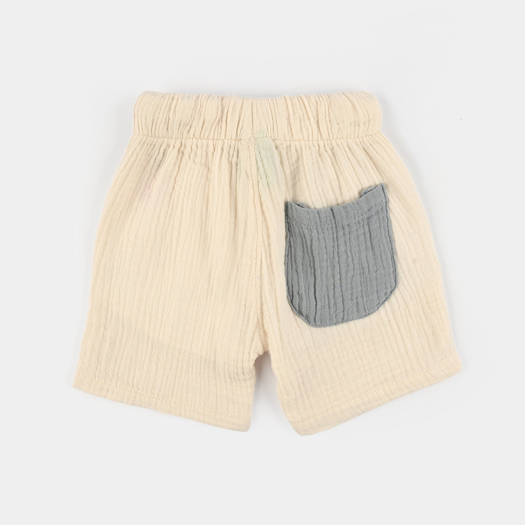 Infant Boys Gauze Shorts - Off White