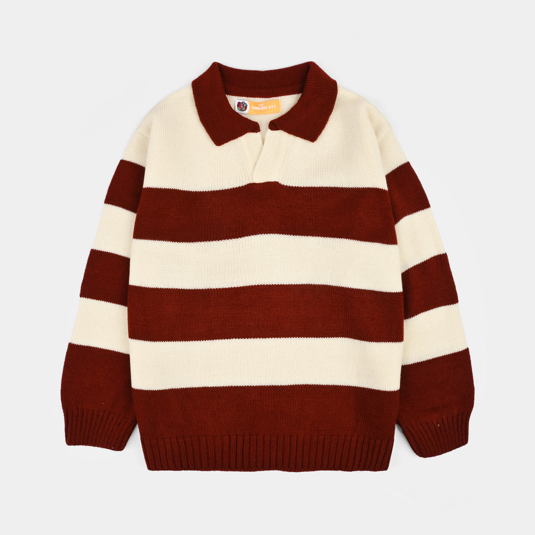 Boys Acrylic Sweater-Team 36-Brown