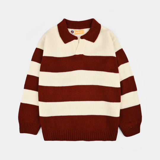 Boys Acrylic Sweater-Team 36-Brown