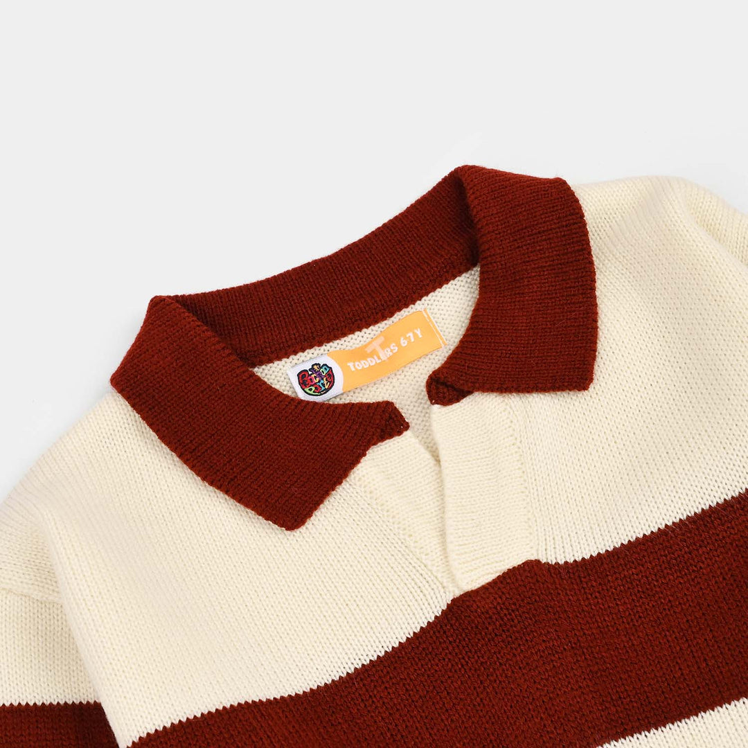 Boys Acrylic Sweater-Team 36-Brown