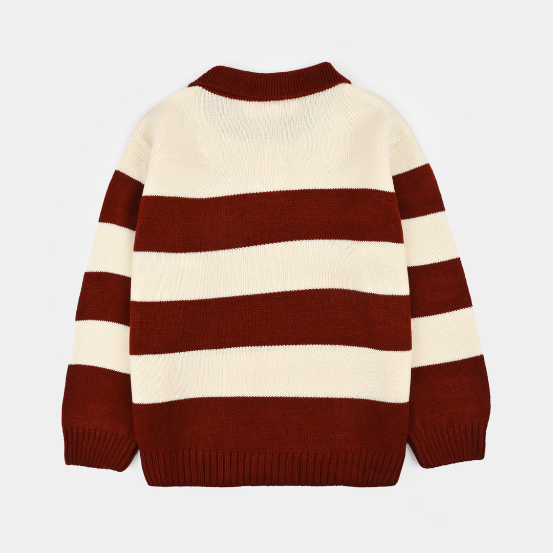 Boys Acrylic Sweater-Team 36-Brown
