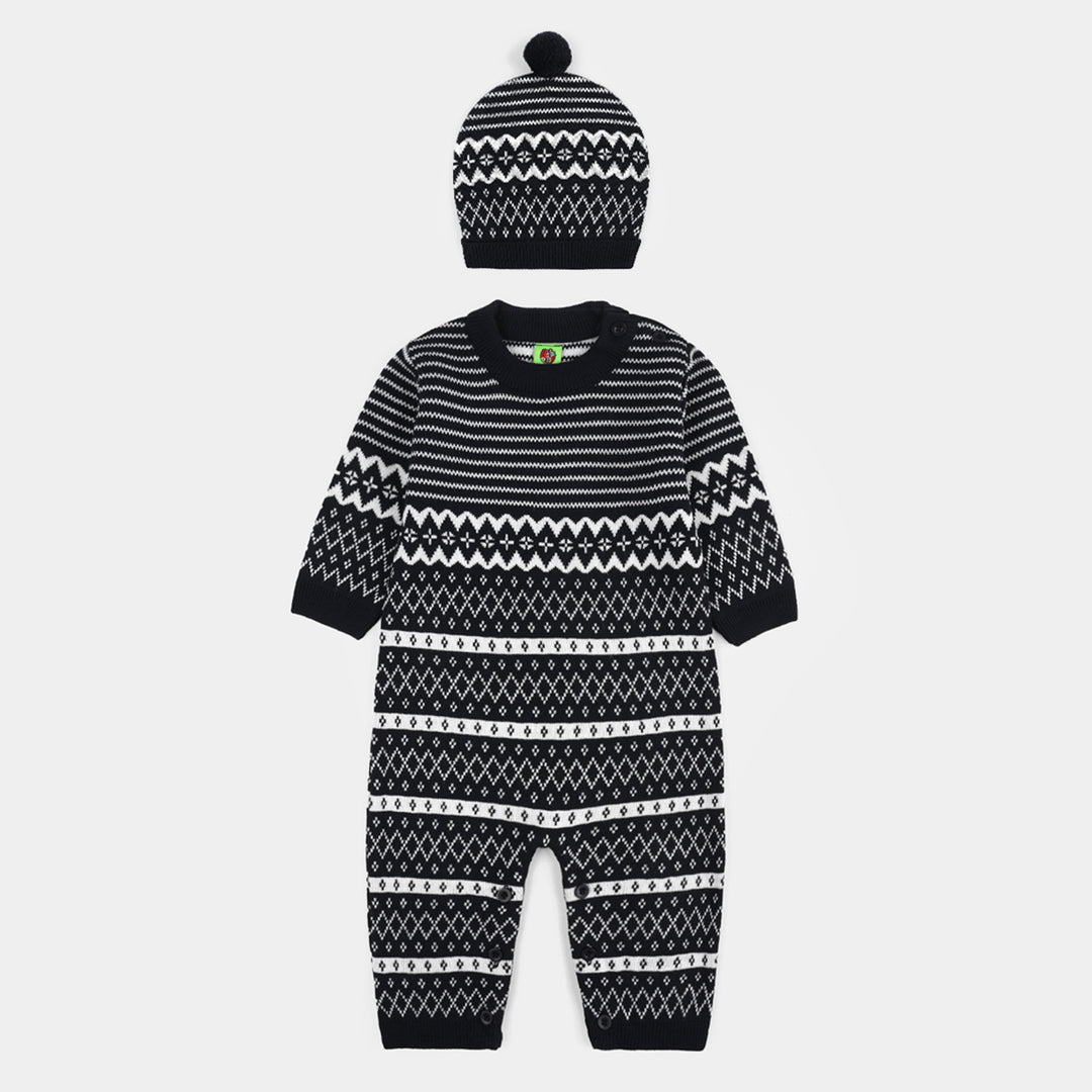 Infant Boys Acrylic Romper-Trible-NAVY