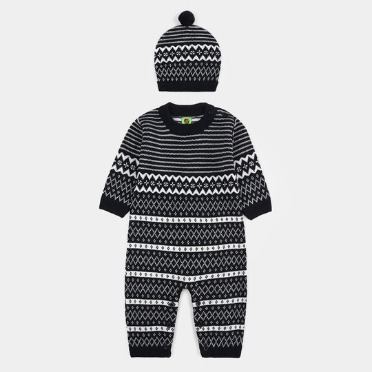 Infant Boys Acrylic Romper-Trible-NAVY