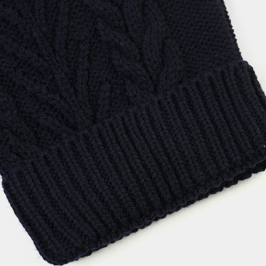 Infant Boys Acrylic Romper-Cabling-NAVY