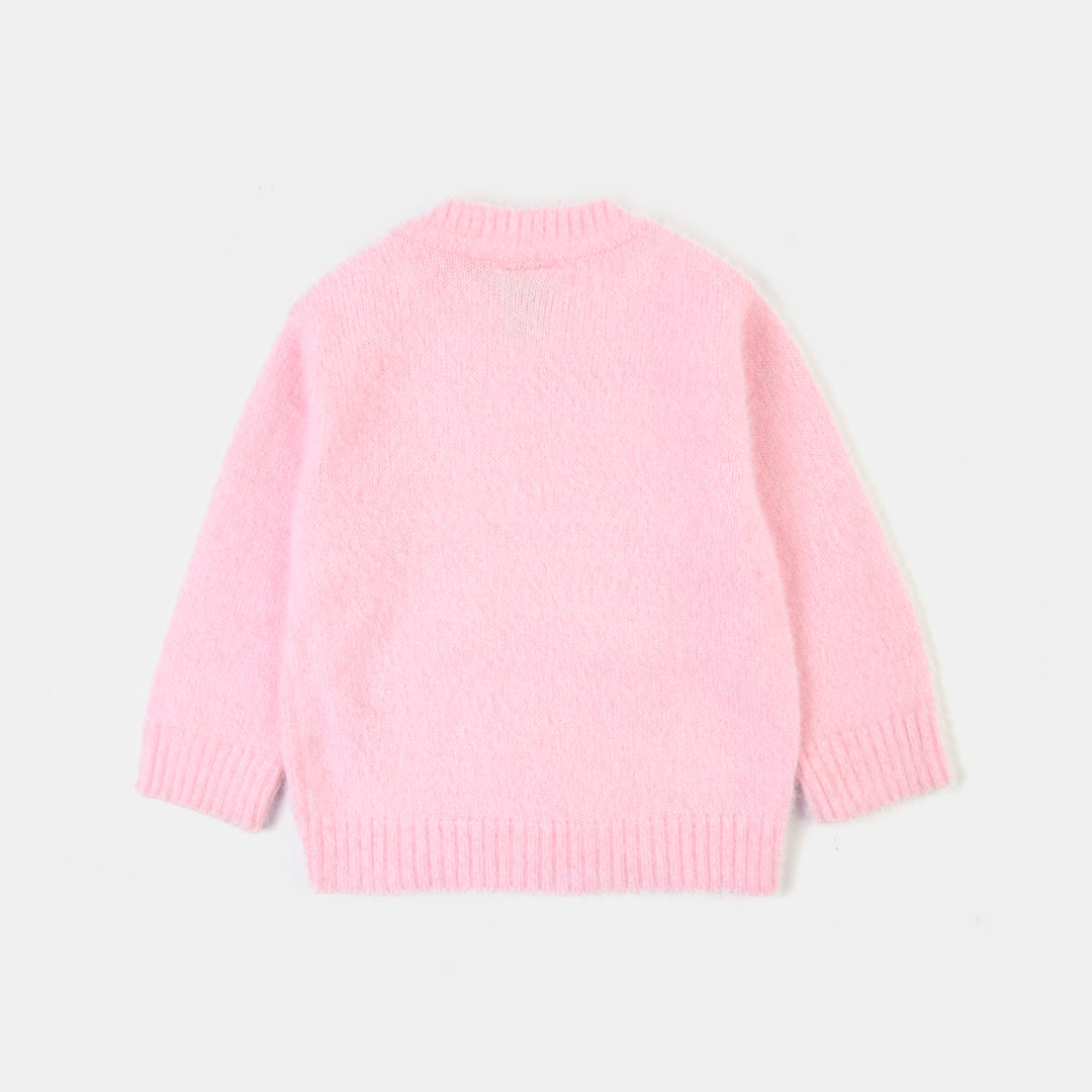 Infant Girls Acrylic Sweater-Petal Butterfly-Pink